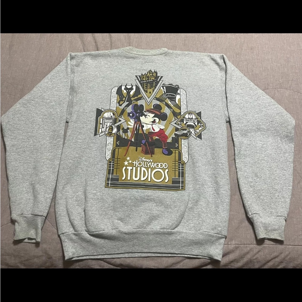 Disney Parks Hanes Sweatshirt Hollywood Studios Mickey Grey Gray Small